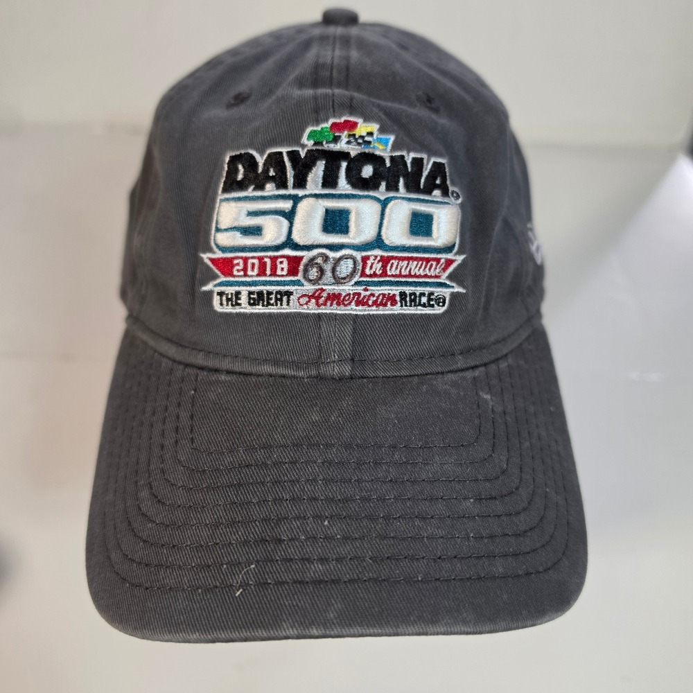 New Era Daytona 500 2018 60th Annual NASCAR Hat 9TWENTY Adjustable Gray Cap